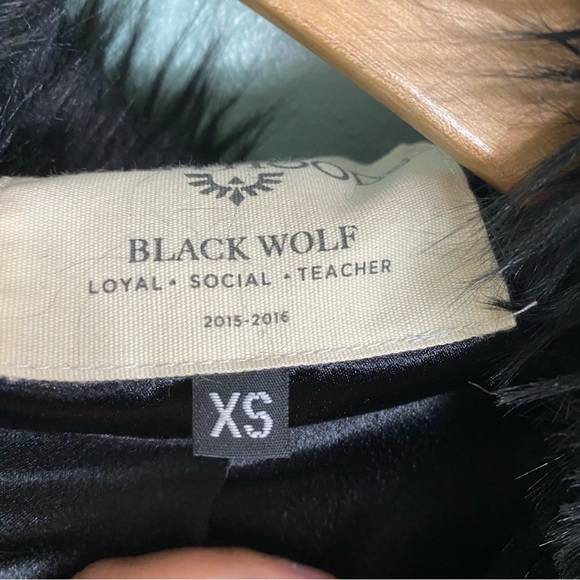 SpiritHoods Faux Fur Black Wolf Coat Jacket Animal Ears XS - Picture 3 of 9